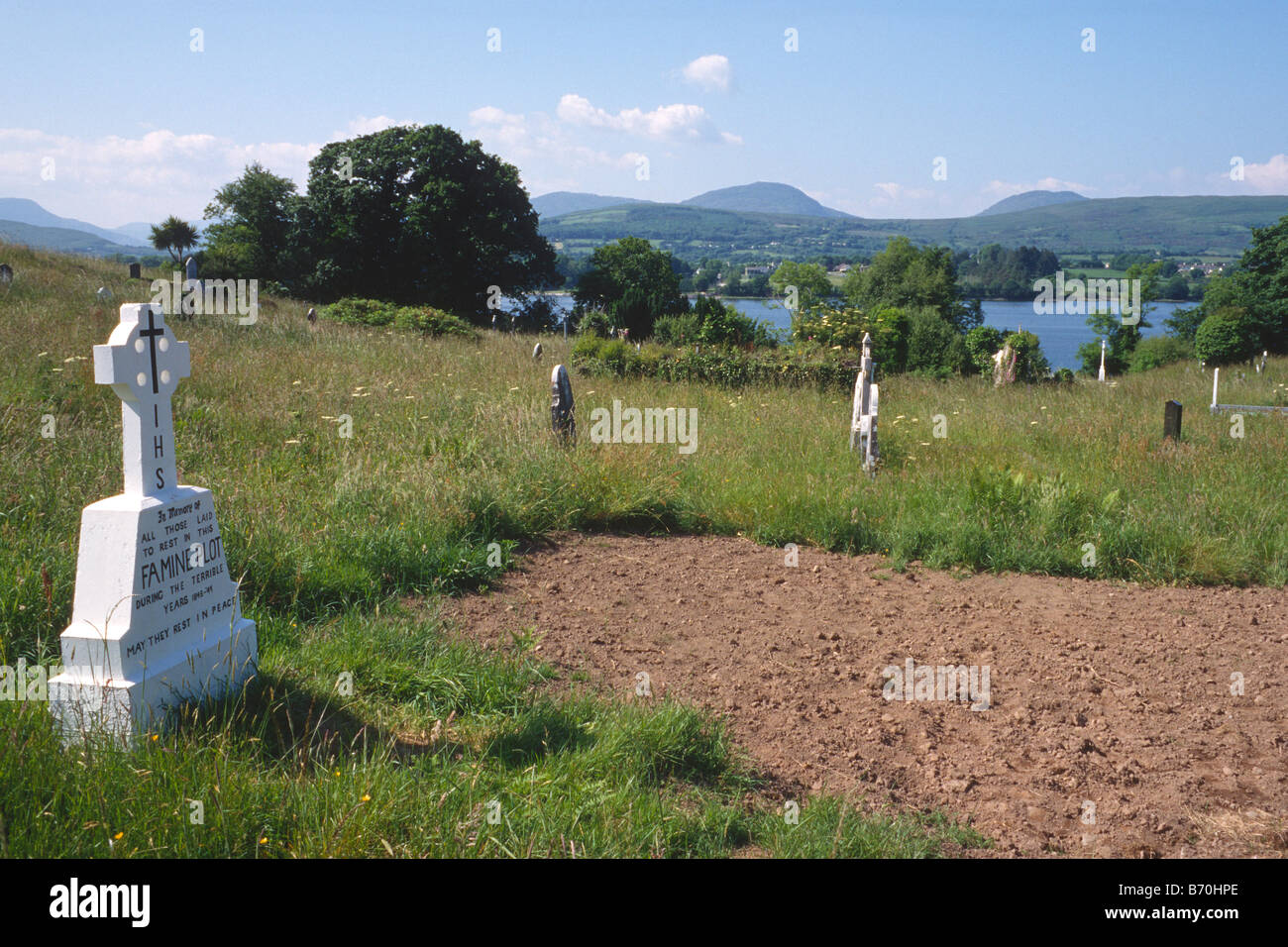 Burial plot for victims of the Irish potato famine near Kenmare, County Kerry Stock Photo