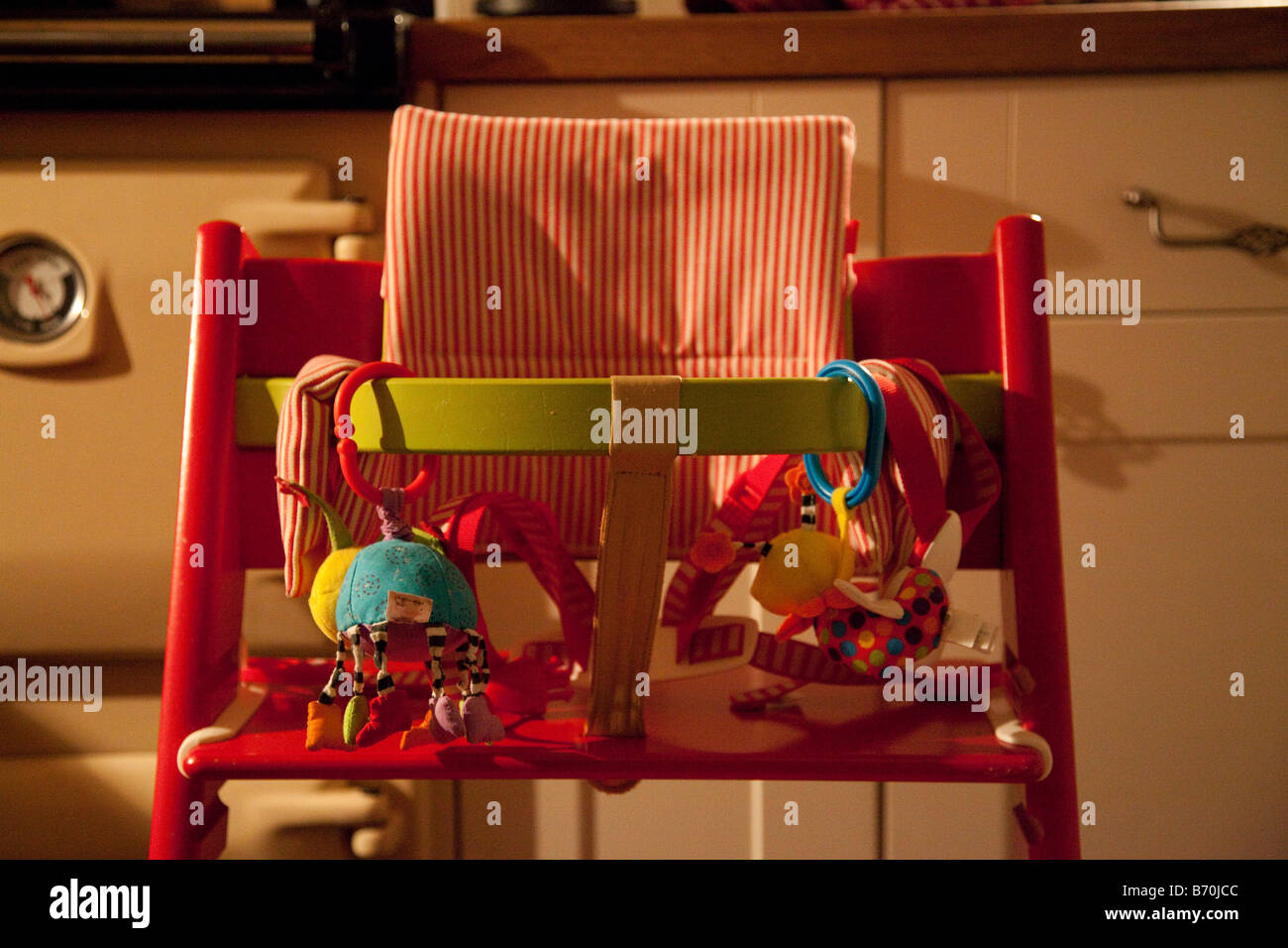 Child High Chair In Kitchen Stock Photo - Alamy
