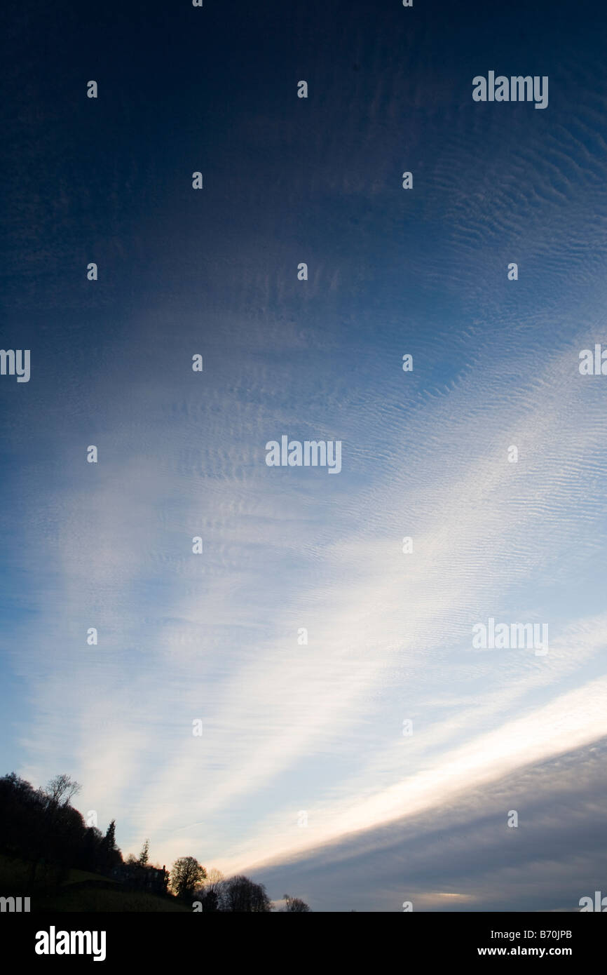 Mackerel skies are a sign that weather is breaking down and a storm is