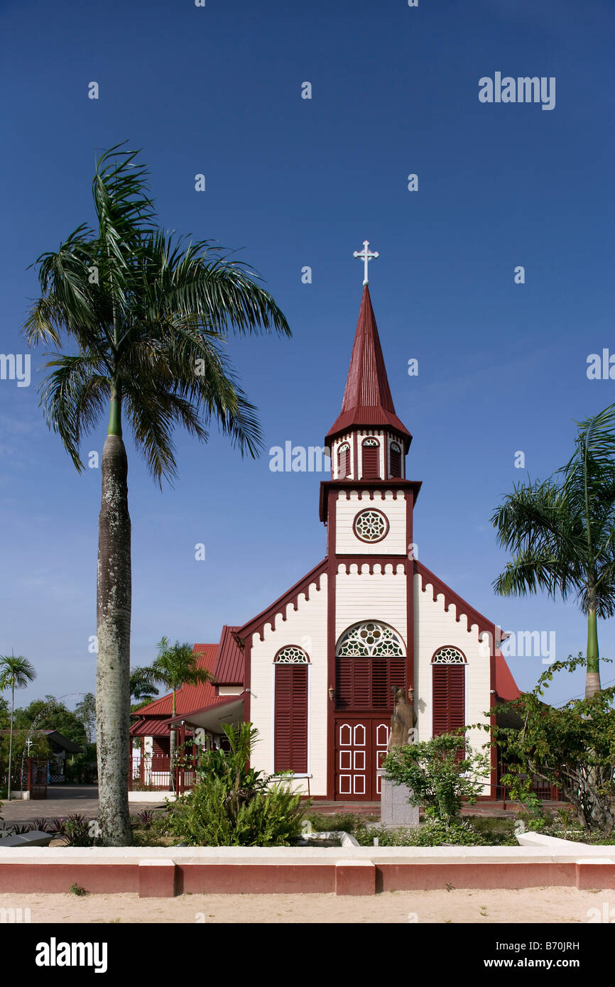 Suriname, Paramaribo, Catholic church, called Sint Alfonsius, in the historic inner city. Stock Photo