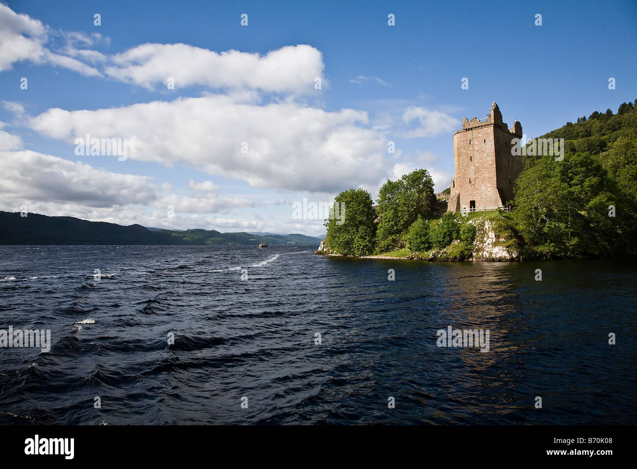 Urquhart Castle, on the shores of Loch Ness, Scotland Stock Photo