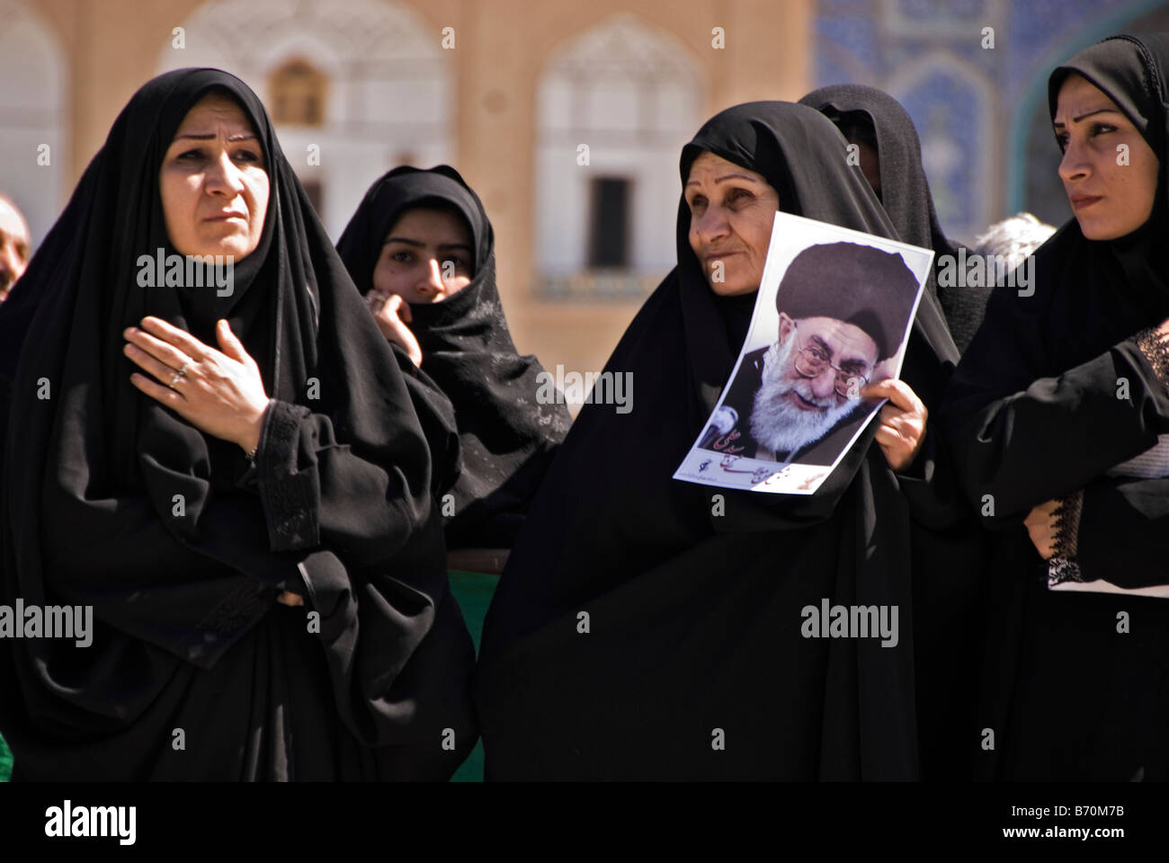 muslim people on a friday parade Isfahan Iran Stock Photo