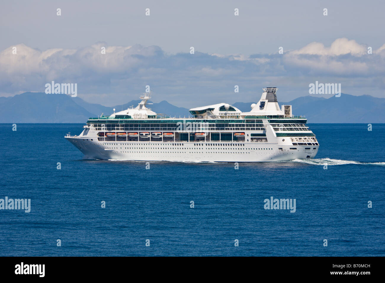 Cruise ship sailing the Inside Passage from Seattle to Alaska Stock Photo