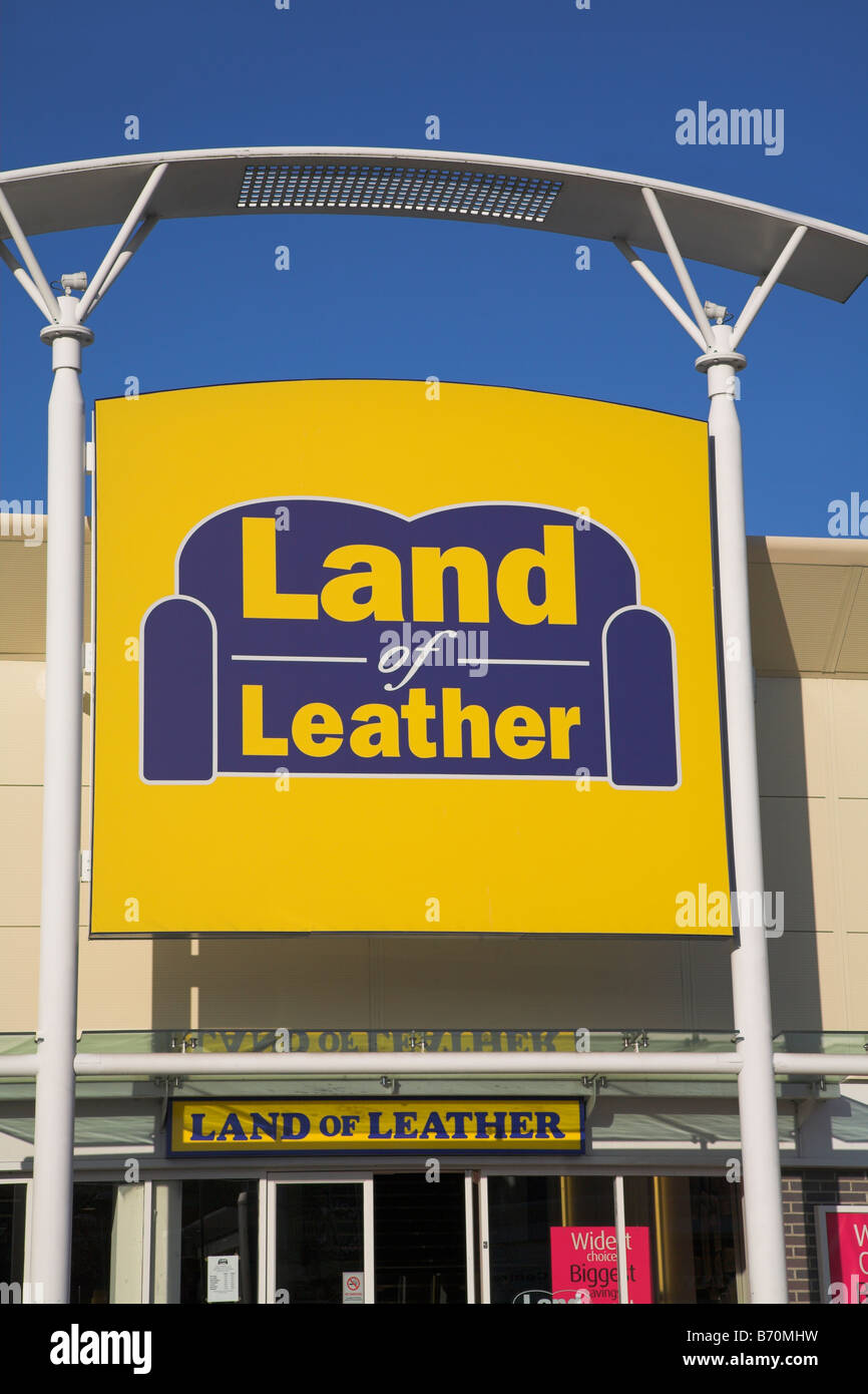 Land of Leather store front Stock Photo Alamy