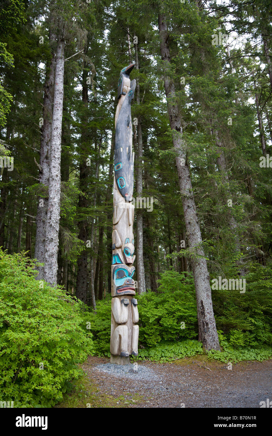 Totem pole in National Historical Park in Sitka, Alaska Stock Photo - Alamy