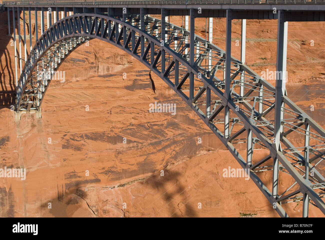 Bridge over the colorado river just below the Glen Canyon dam Stock Photo