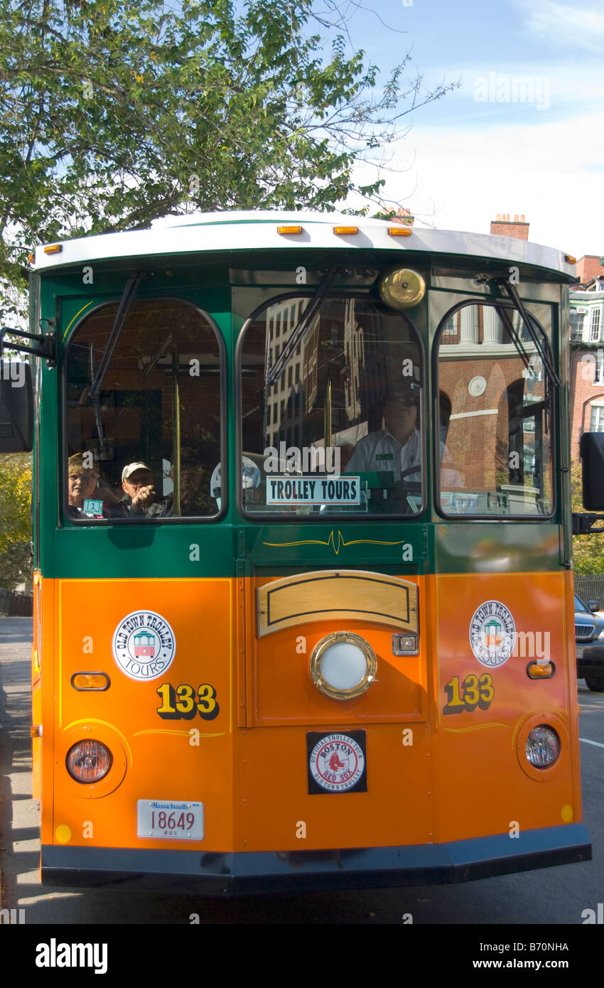 Old Town Trolley, Boston, Massachusetts Stock Photo