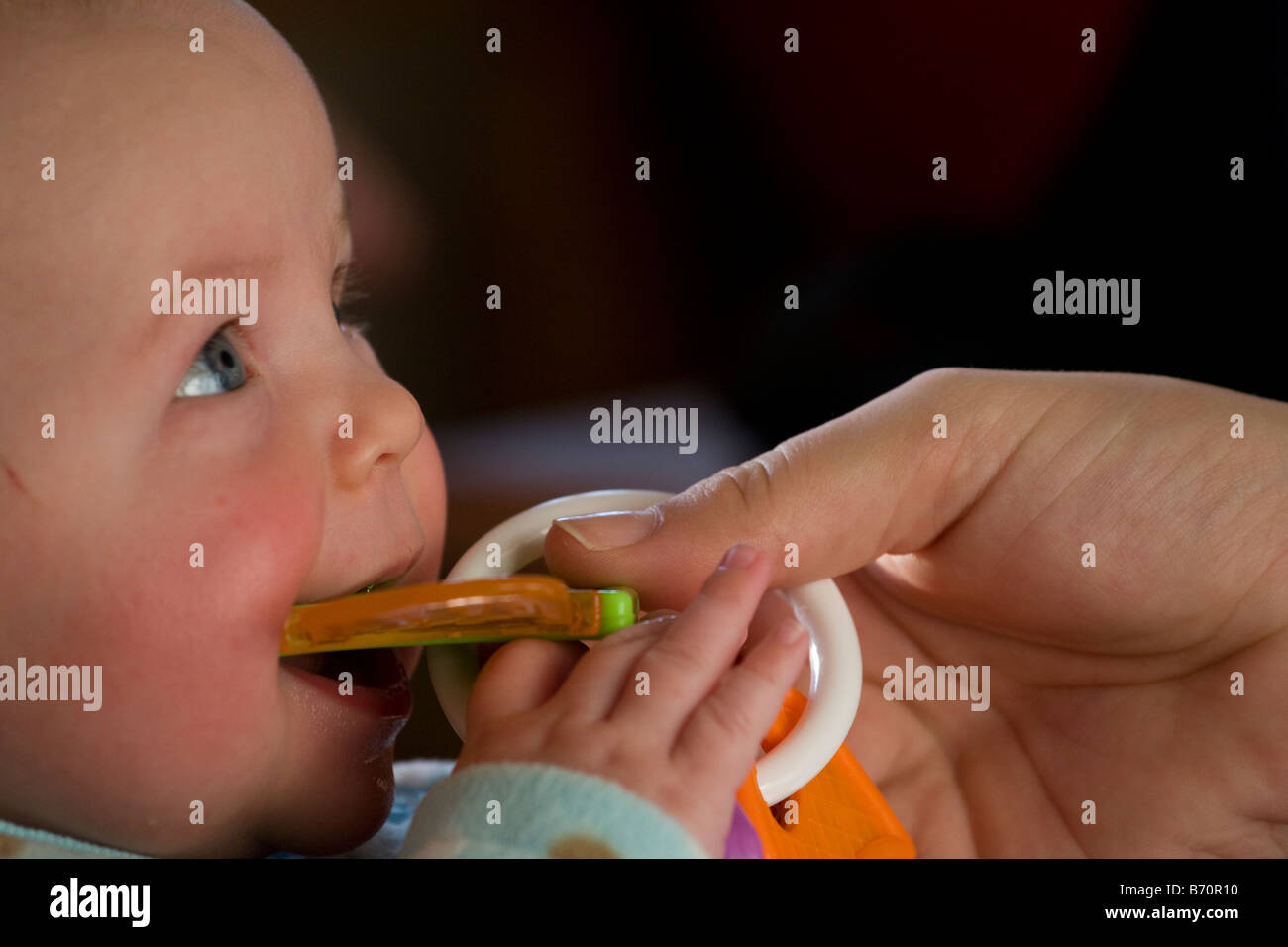 Baby Teething Stock Photo