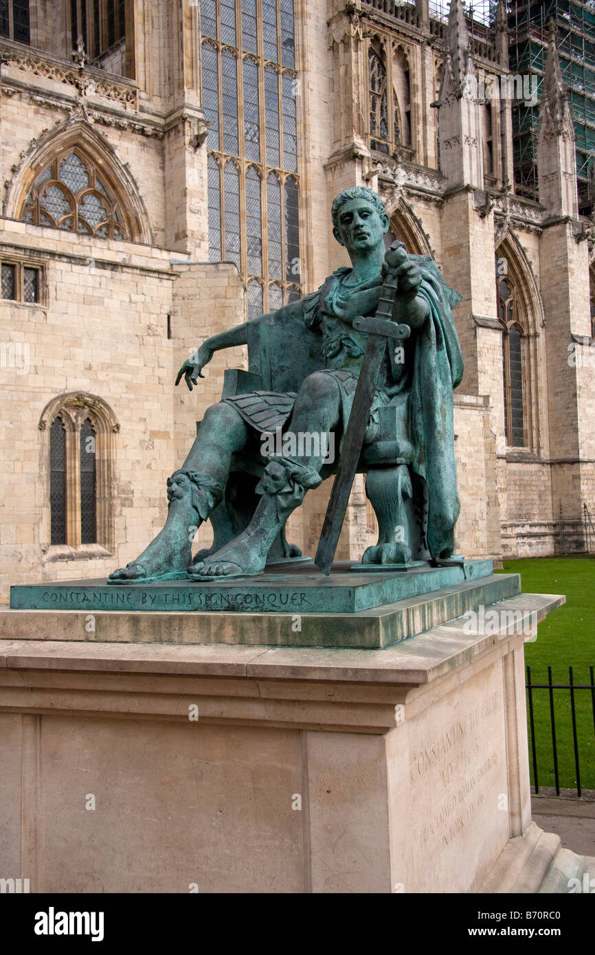 Statue of Emperor Constantine in Minster Yard York UK Stock Photo Alamy
