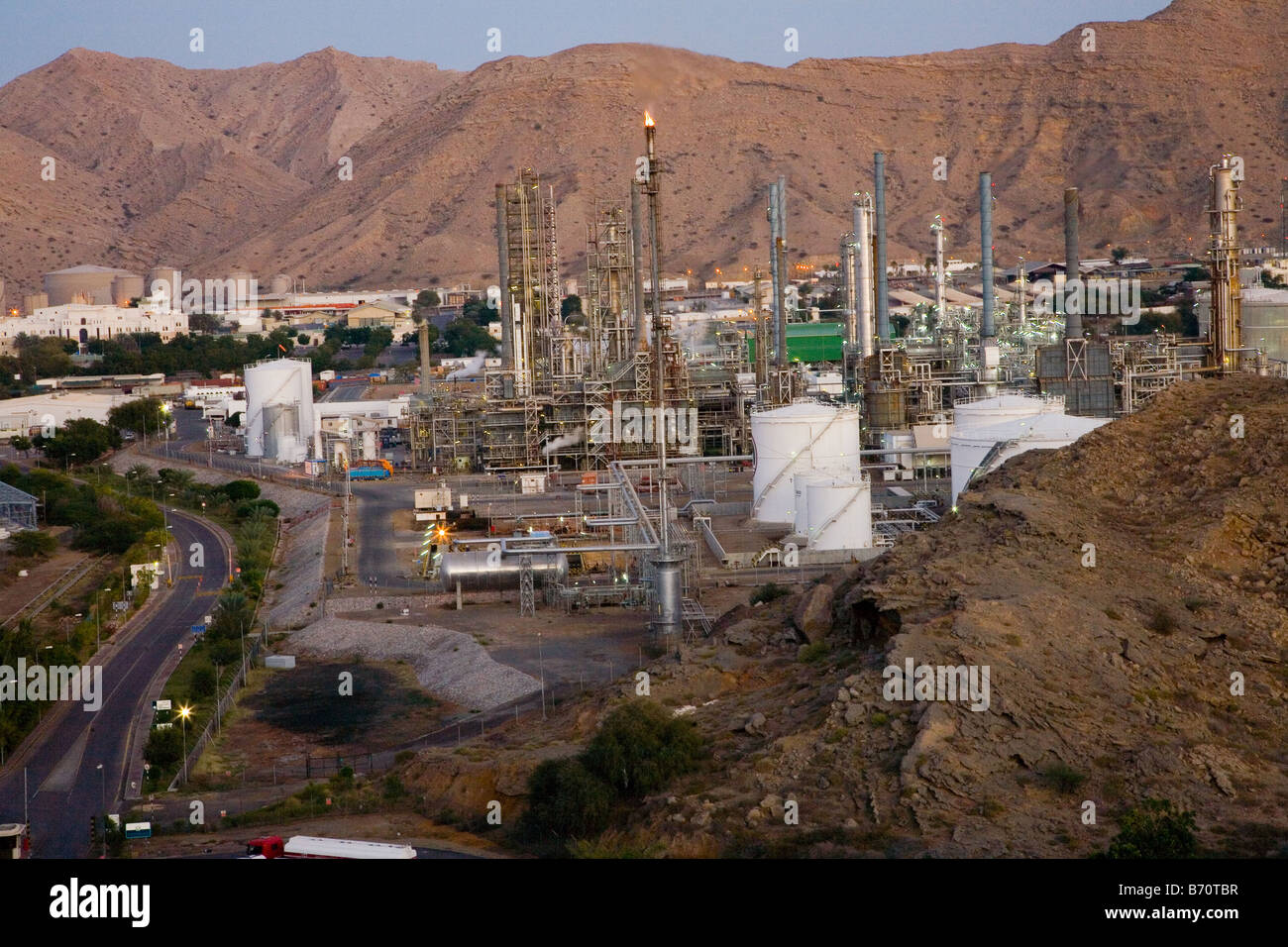 Oil refinery at PDO (Petroleum Development Oman) in Oman Stock Photo