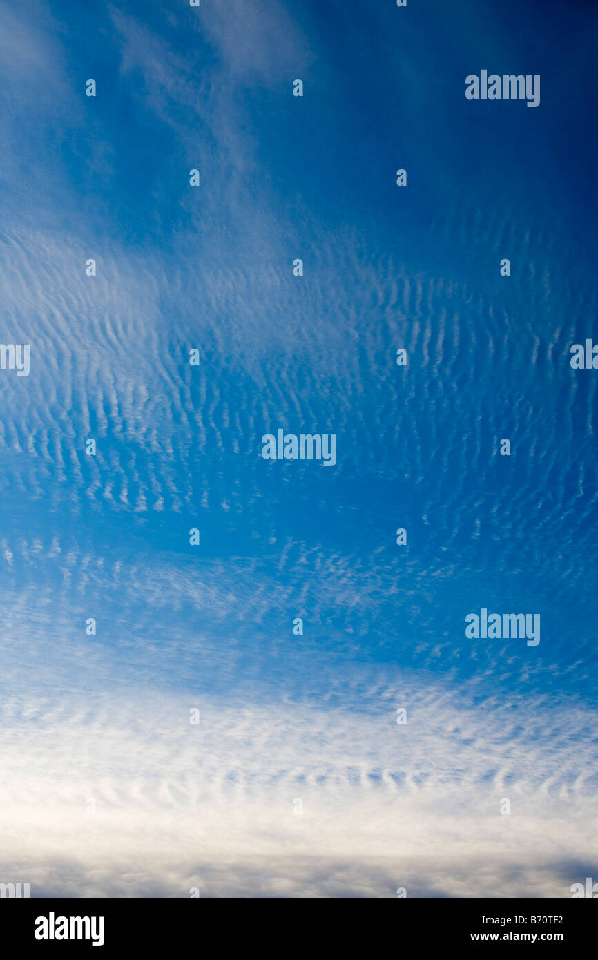 Mackerel skies are a sign that weather is breaking down and a storm is