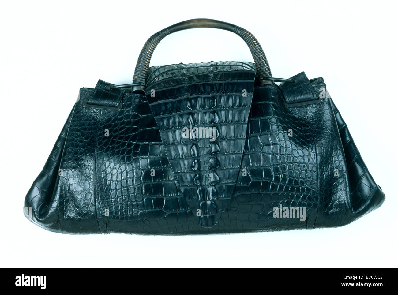 Bag from Faux Crocodile Skin with Liz Claiborne Brand on a Black Background  Editorial Photography - Image of doeskin, border: 177919427