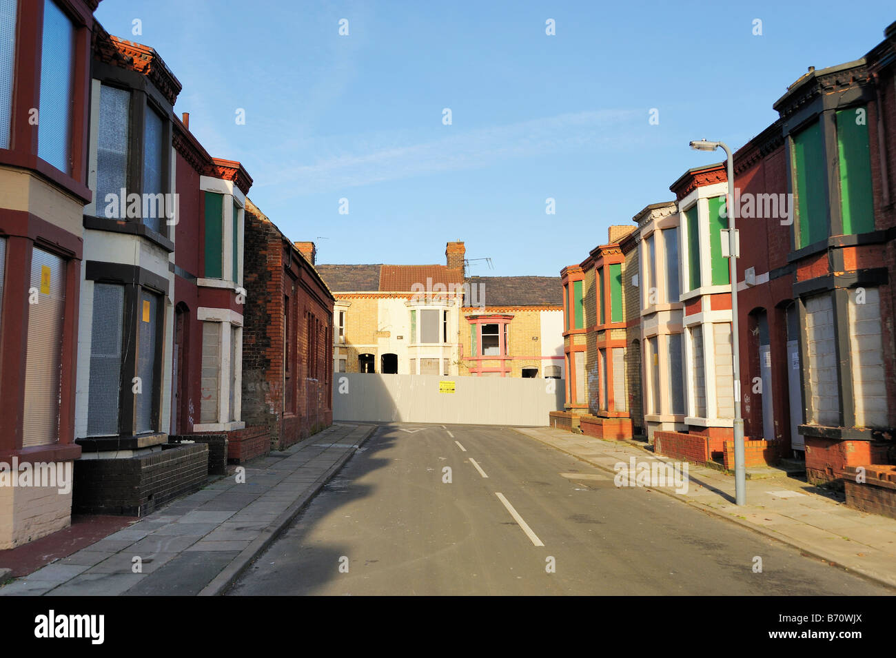 Houses in Plimsol Street, Edgehill area of Liverpool ready for