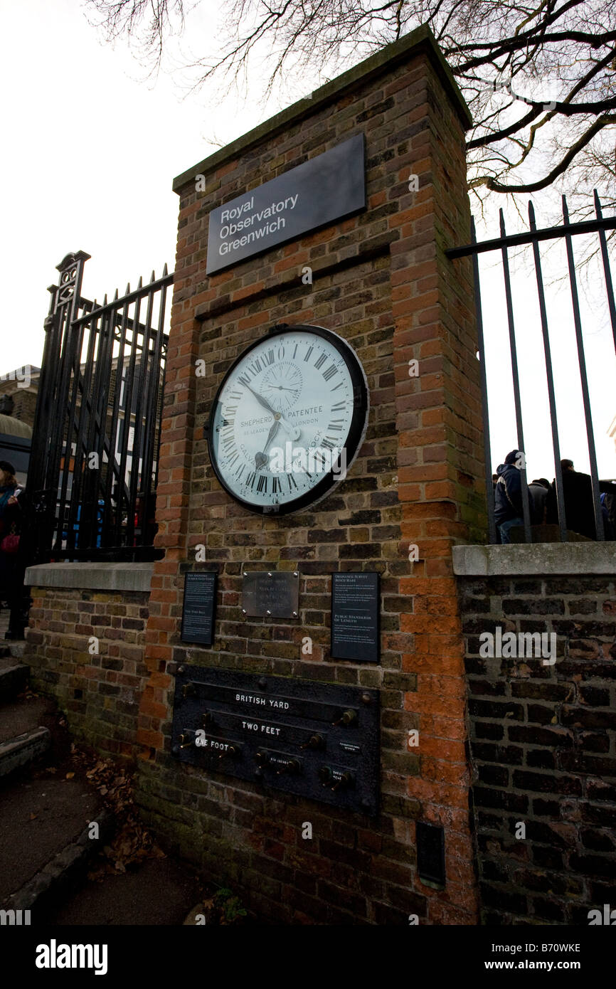 Shepherd Gate Clock at Greenwich Observatory featuring a 24 hour dial Stock Photo