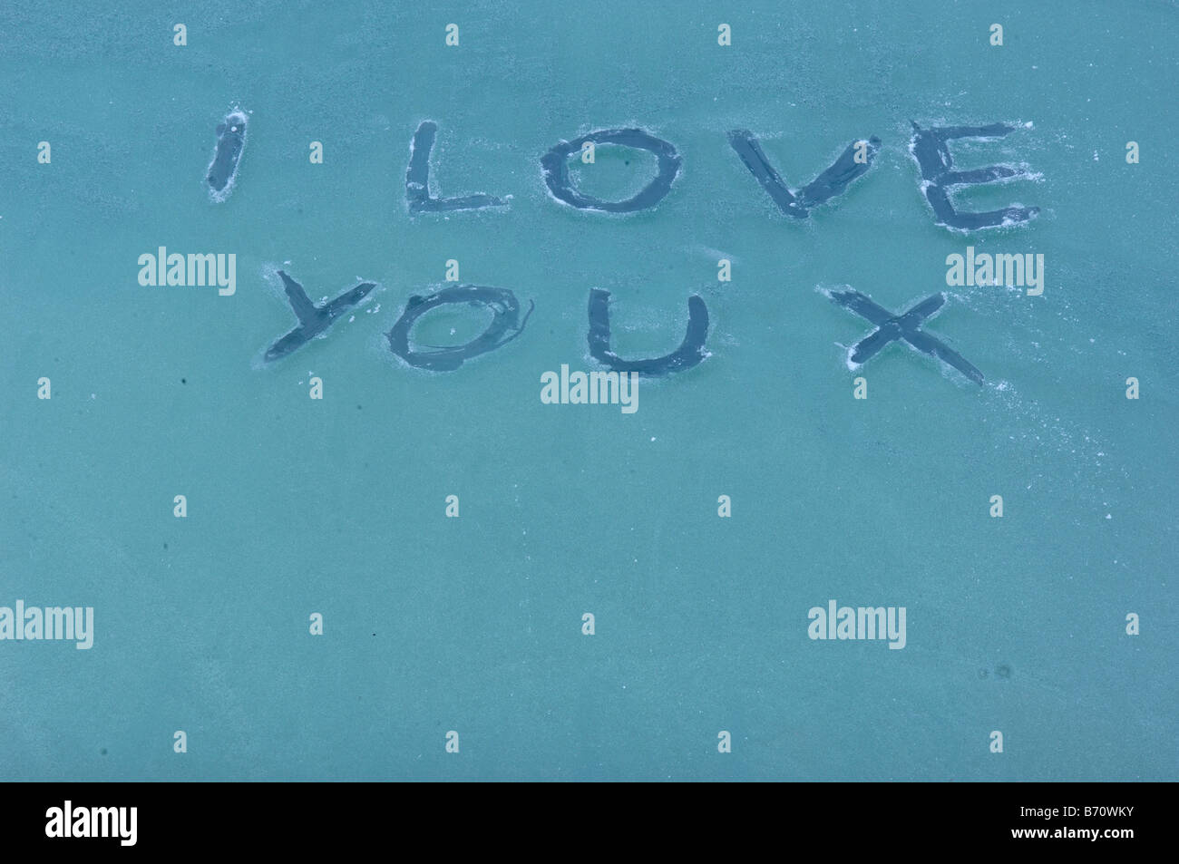 Message on Window Stock Photo - Alamy