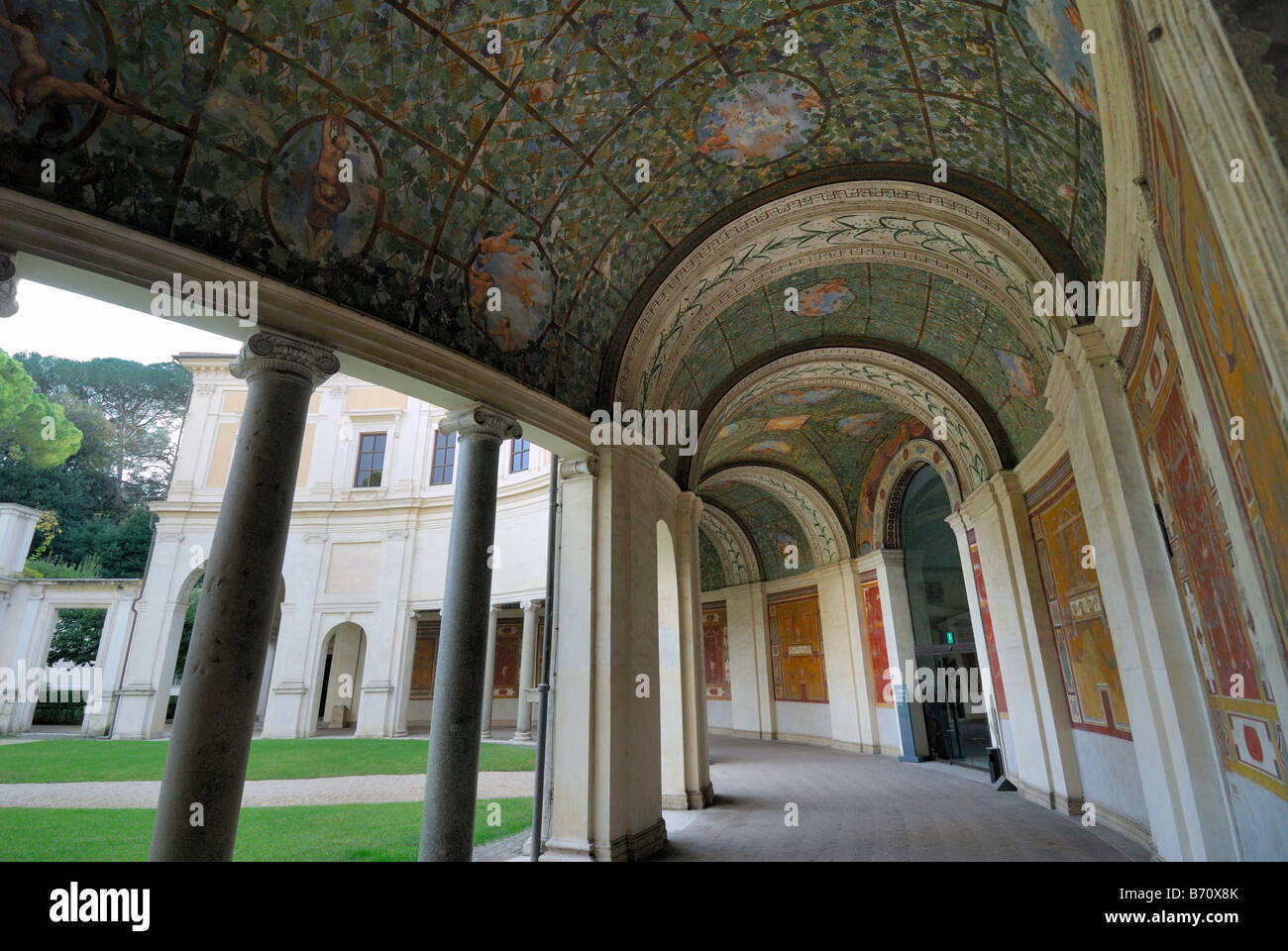 Rome Italy Frescoed loggia Villa Giulia aka Museo Nazionale di Villa Giulia Stock Photo