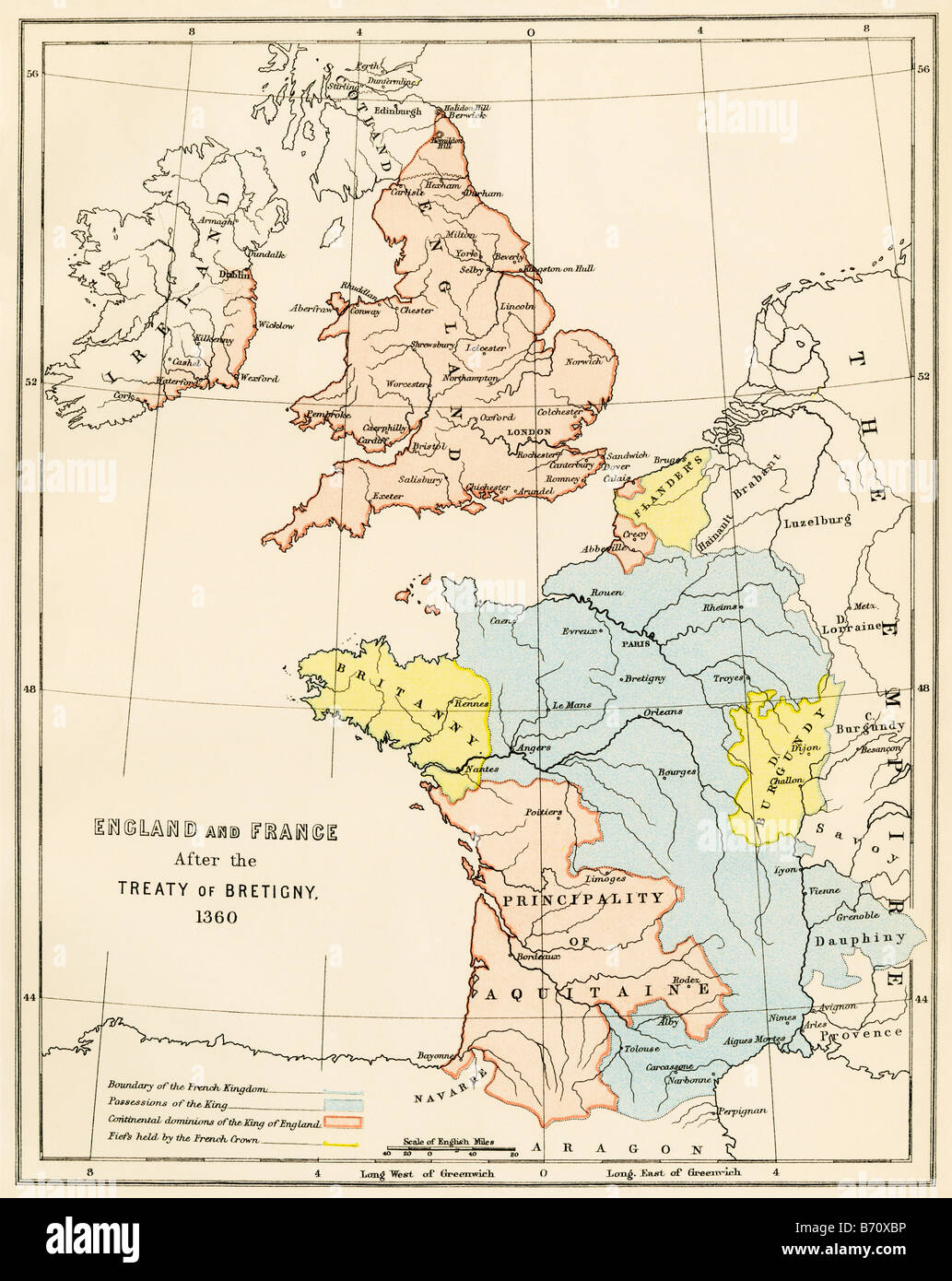 Map Of France And England Map England France High Resolution Stock Photography and Images 