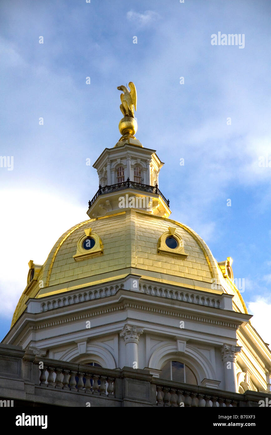 Gold dome atop the New Hampshire State House is the state capitol