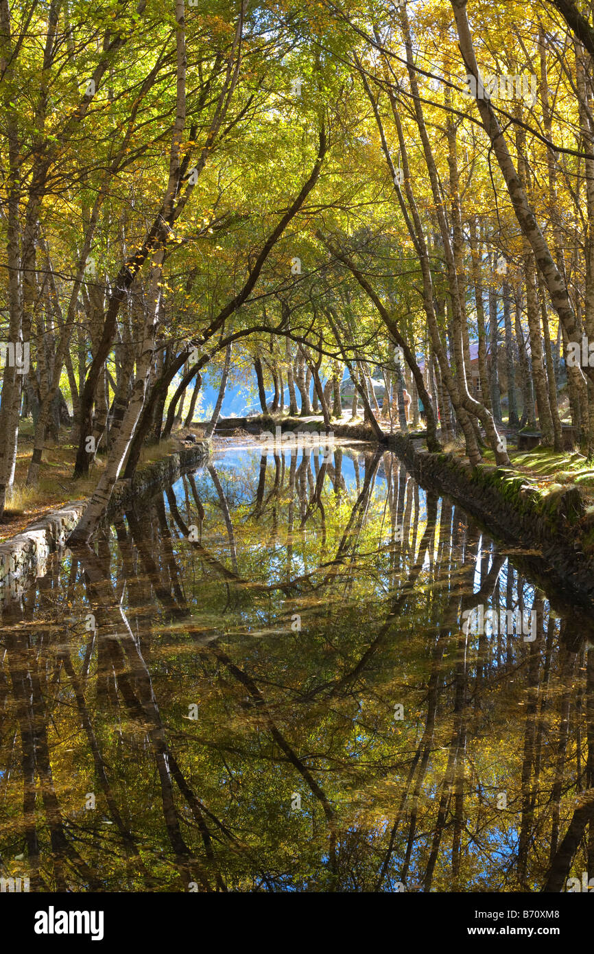 Beginning of the river Zezere, Autumn, at Covão d´Ametade, Estrela Mountain Range Natural Park, Portugal Stock Photo