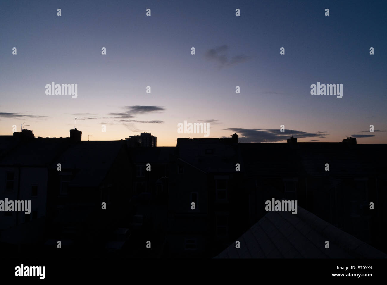 Early winter morning over roof tops in Newcastle upon Tyne UK Stock Photo