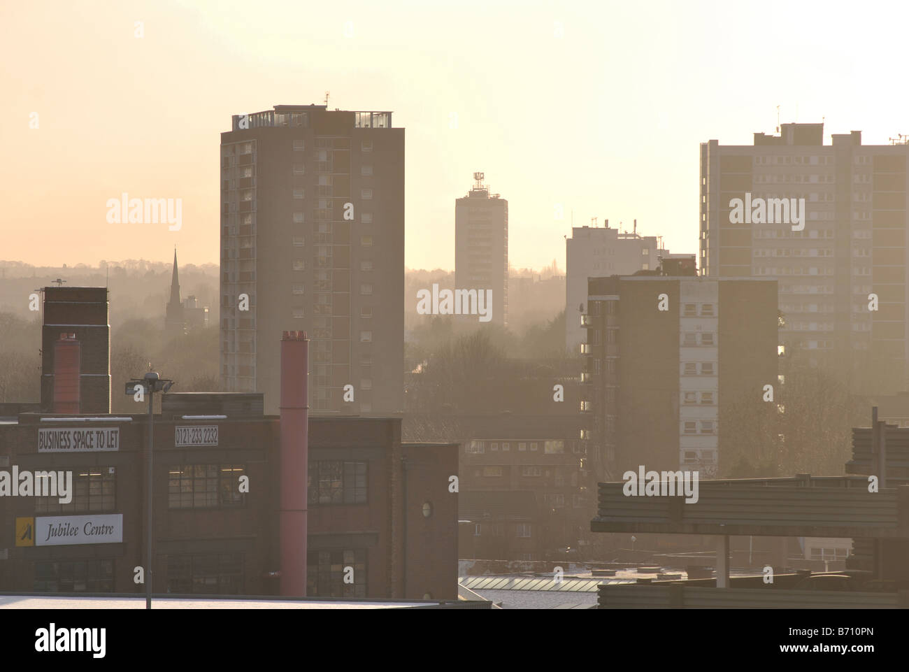 High rise flats, Birmingham city centre, England, UK Stock Photo