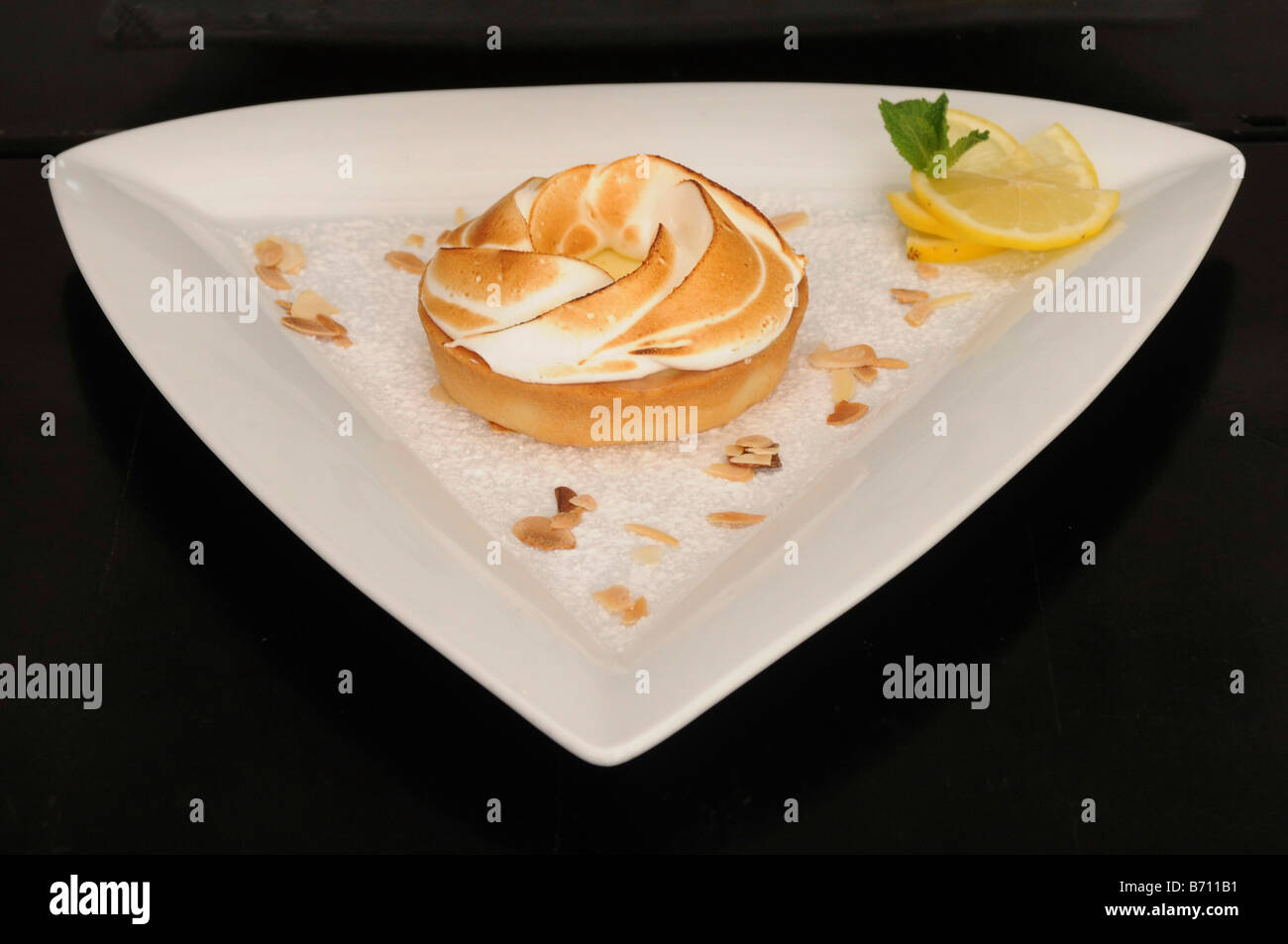 Lemon pie with meringue topping Stock Photo
