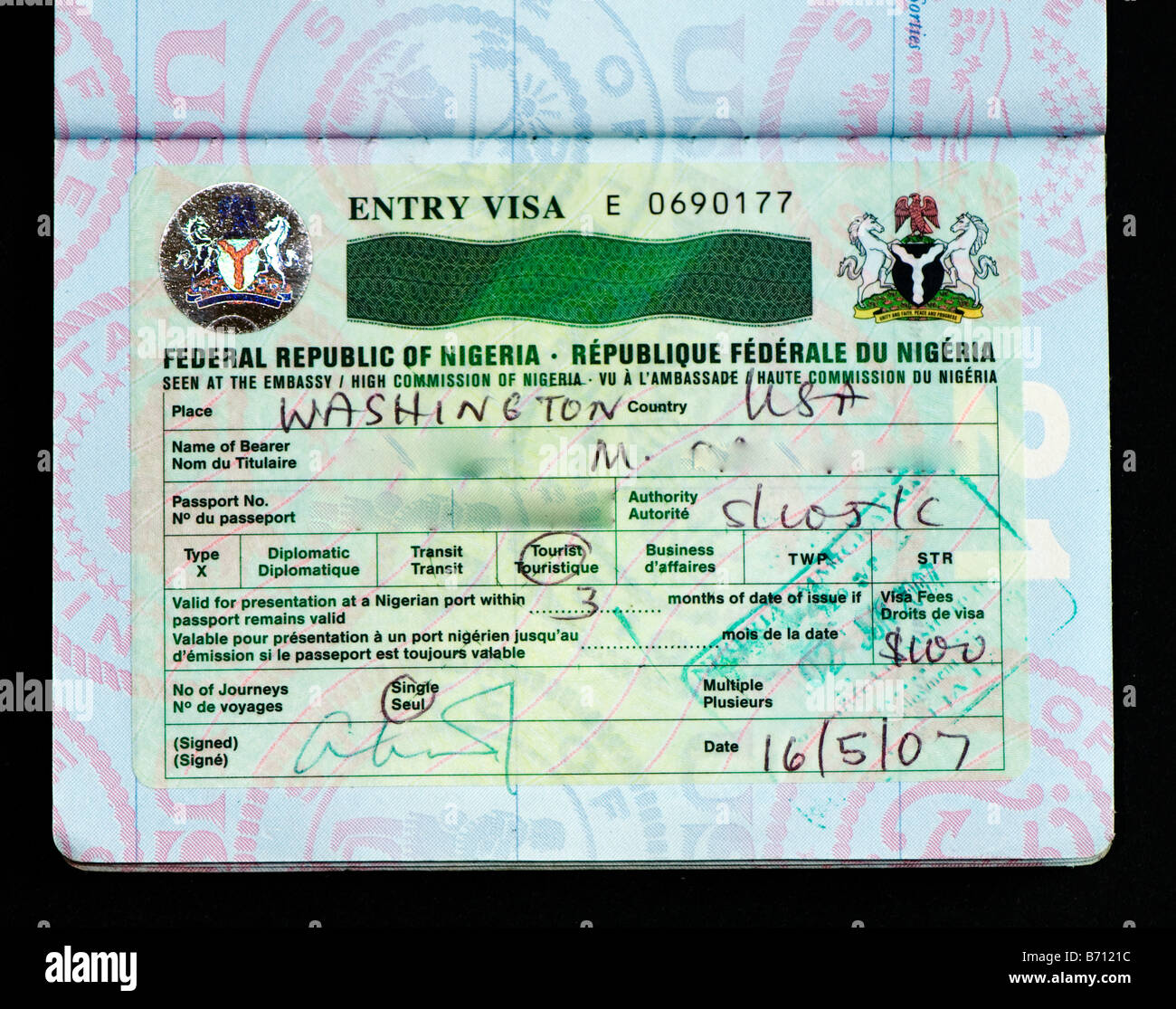 Nigeria visa hi-res stock photography and images - Alamy