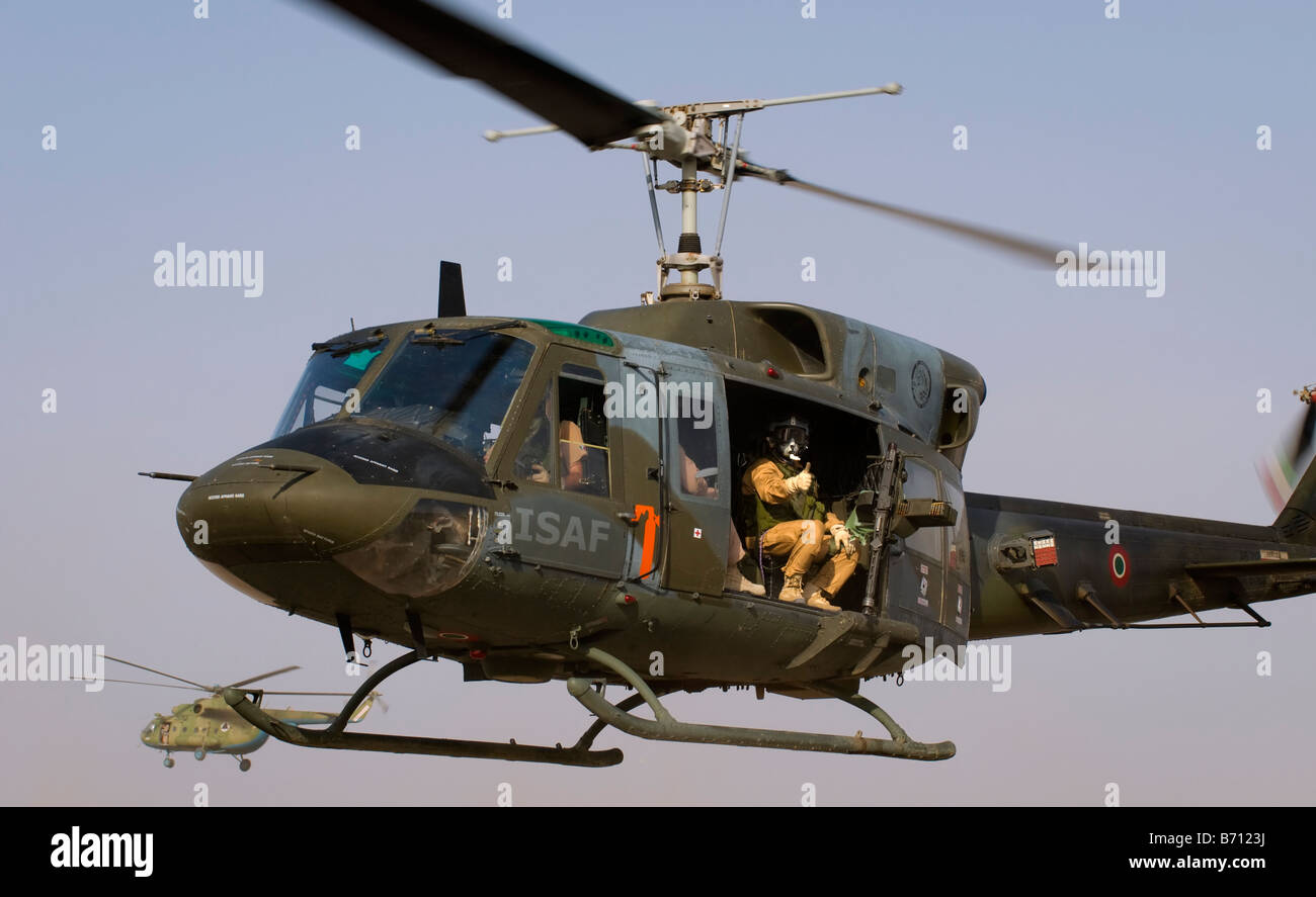 Italian AB212 operating in Afghanistan Stock Photo