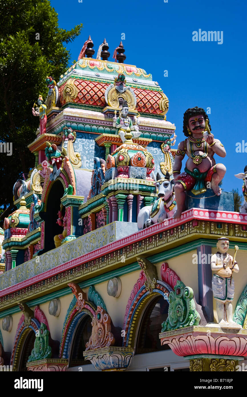 Detail from roof of Hindu Temple near Grande Baie in Mauritius Stock ...