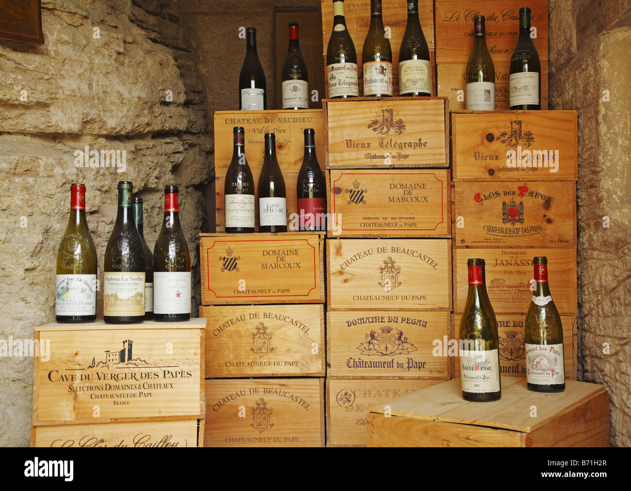 Chateauneuf Du Pape Winery Rhone Wine Region France Stock Photo Alamy