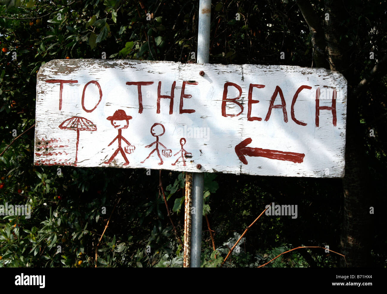 Hand Painted Beach Sign High Resolution Stock Photography and Images ...