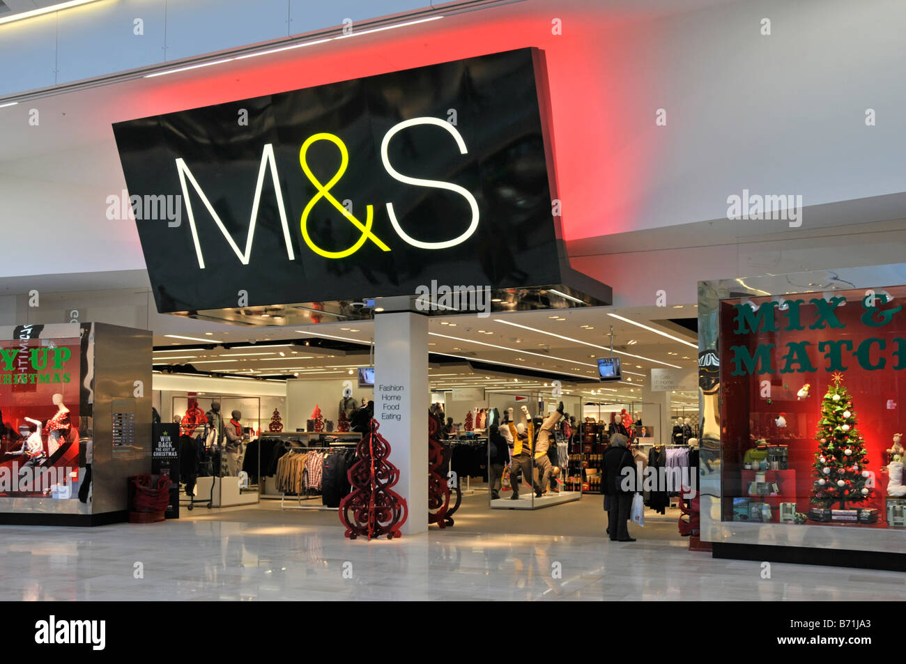 Marks and Spencer store in the Westfield shopping centre Shepherds Bush London Stock Photo