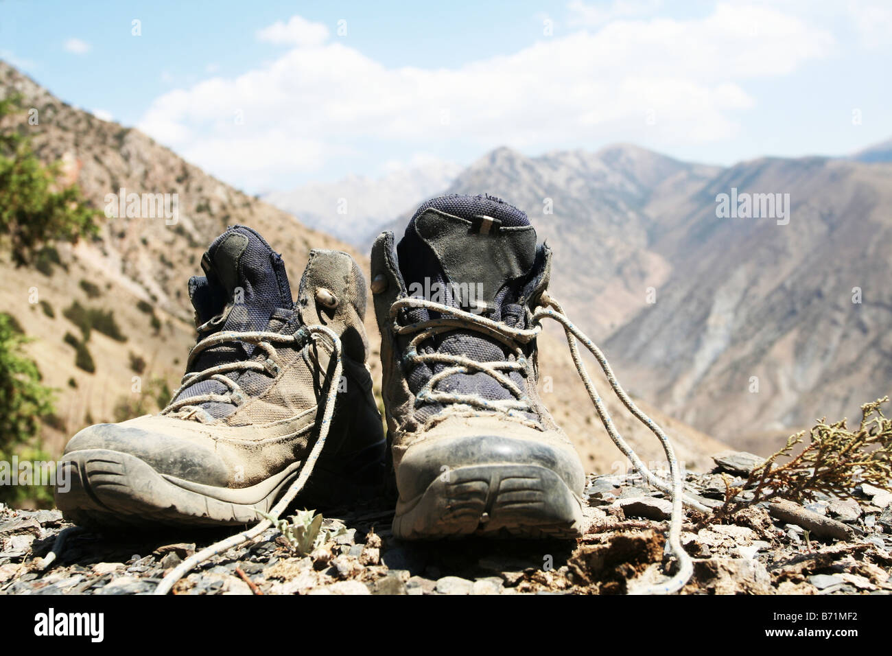 Hikers boots Stock Photo