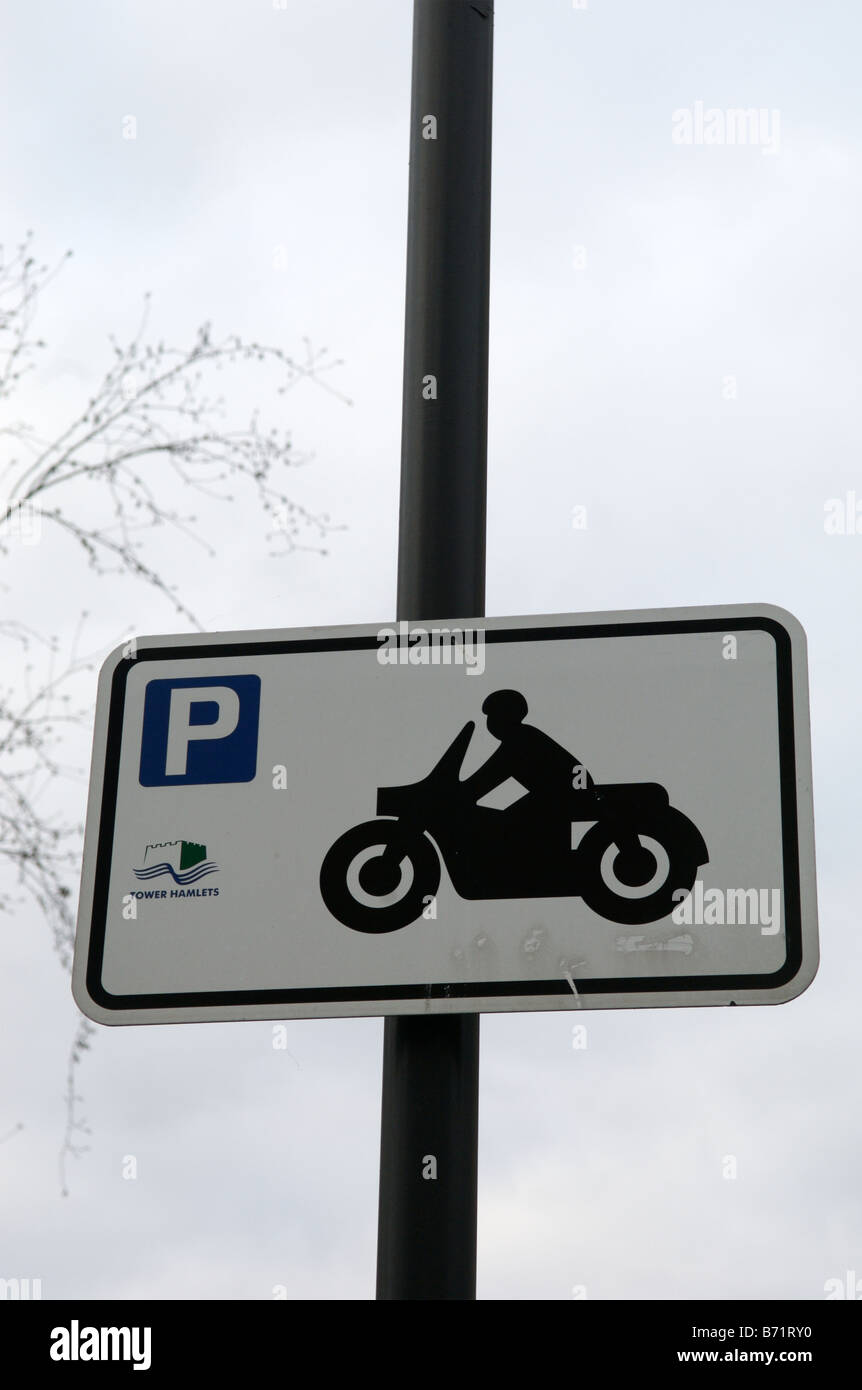 A motorbike parking sign Stock Photo