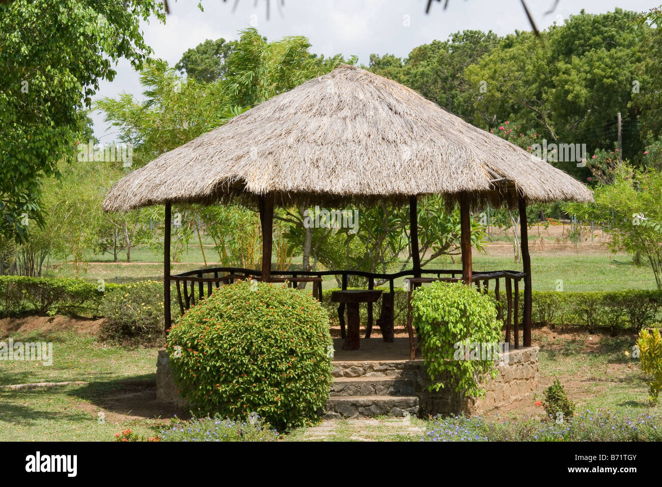 Outdoor picnic hut Gazebo Stock Photo - Alamy