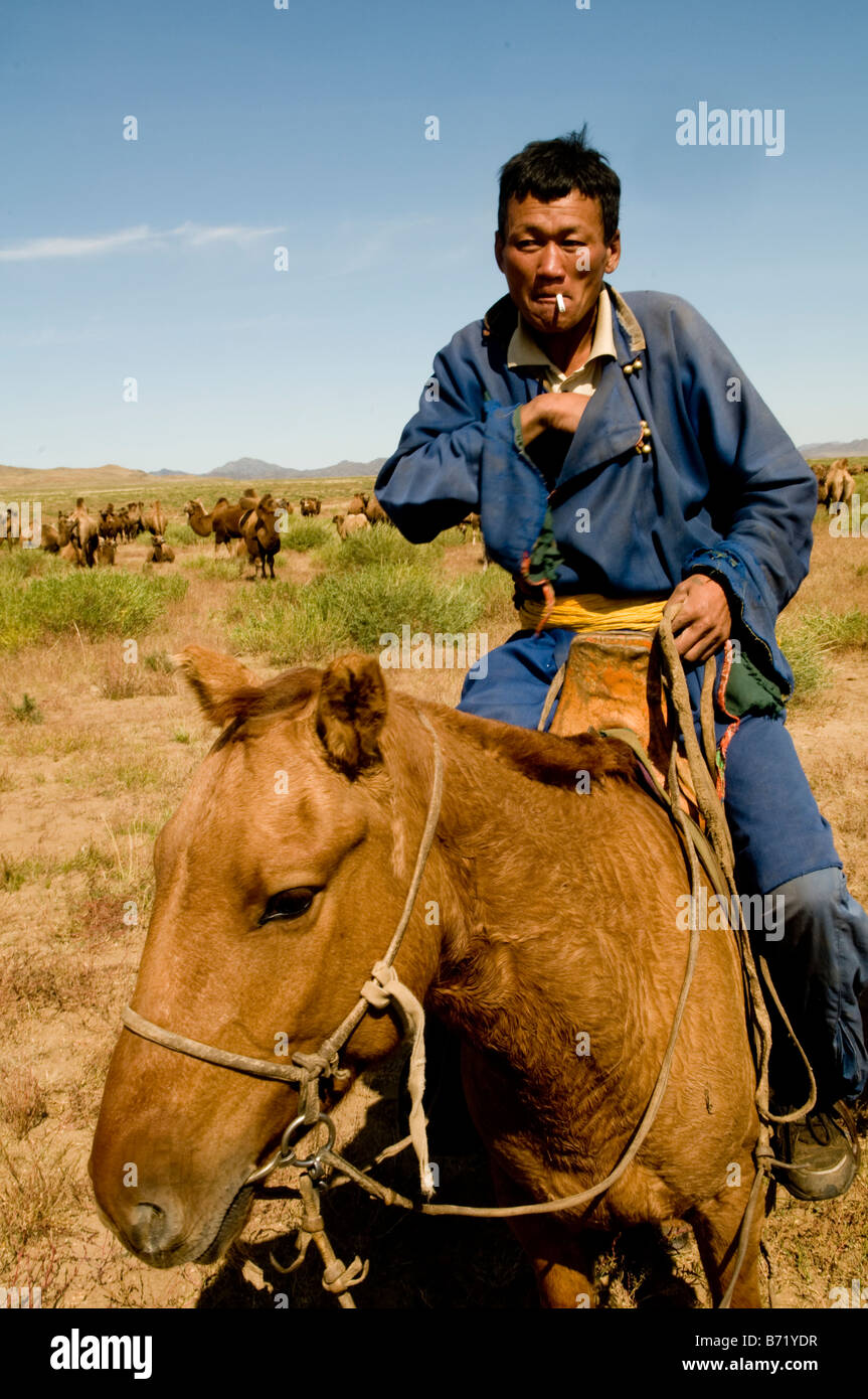 Mongolian nomads on their horses Stock Photo - Alamy