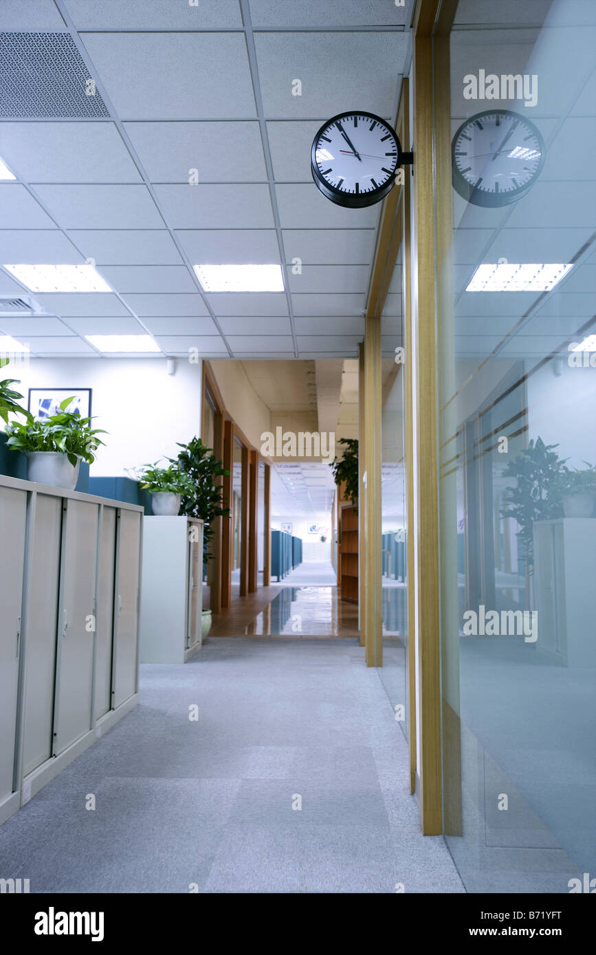 Office Cubicle Clock Stock Photo Alamy
