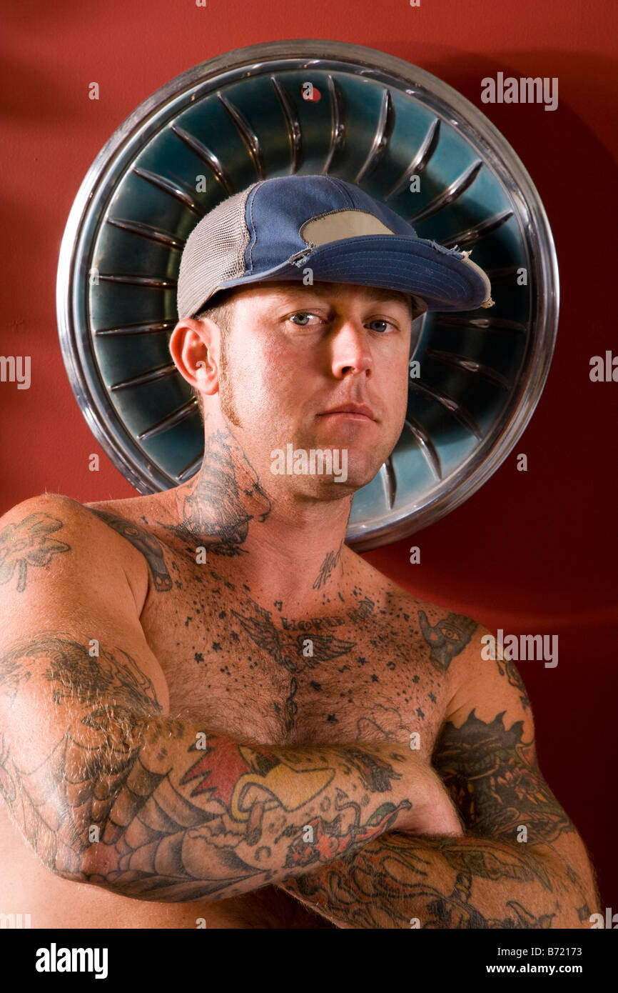 Portrait of upper body of man covered with tattoos Stock Photo - Alamy Portrait of upper body of man covered with tattoos Stock Photo - Alamy