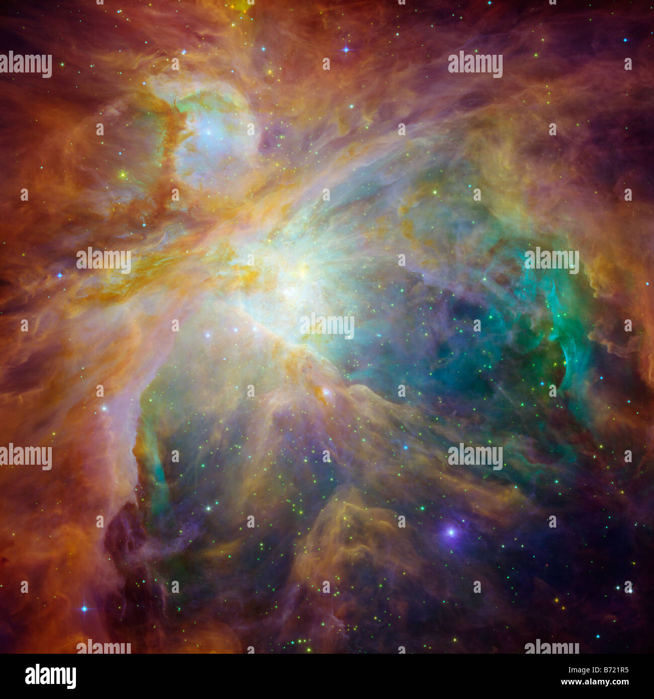 Orion Nebula photographed by NASA Spitzer Space Telescope Stock Photo