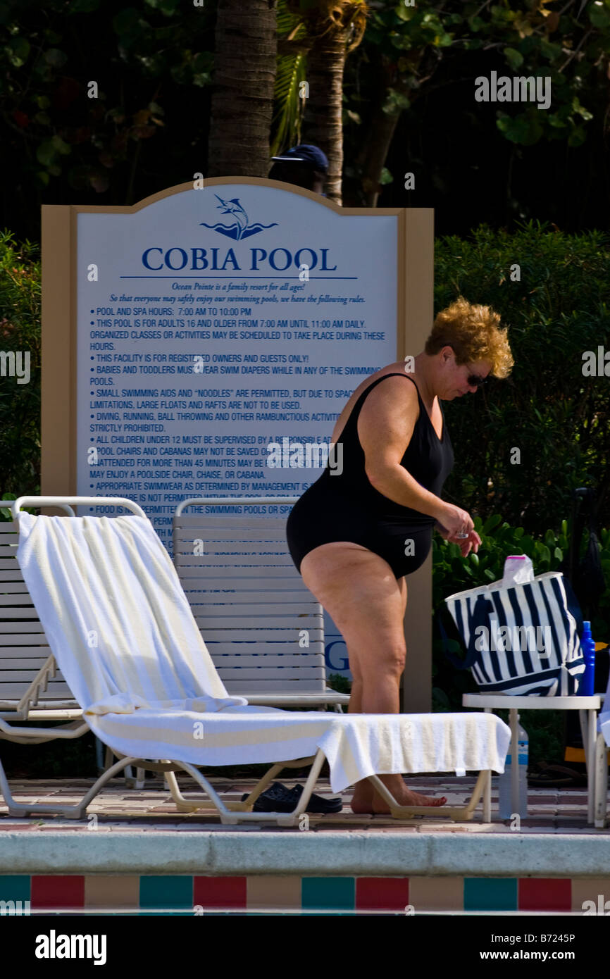 Mature woman swimming costume hi-res stock photography and images - Alamy