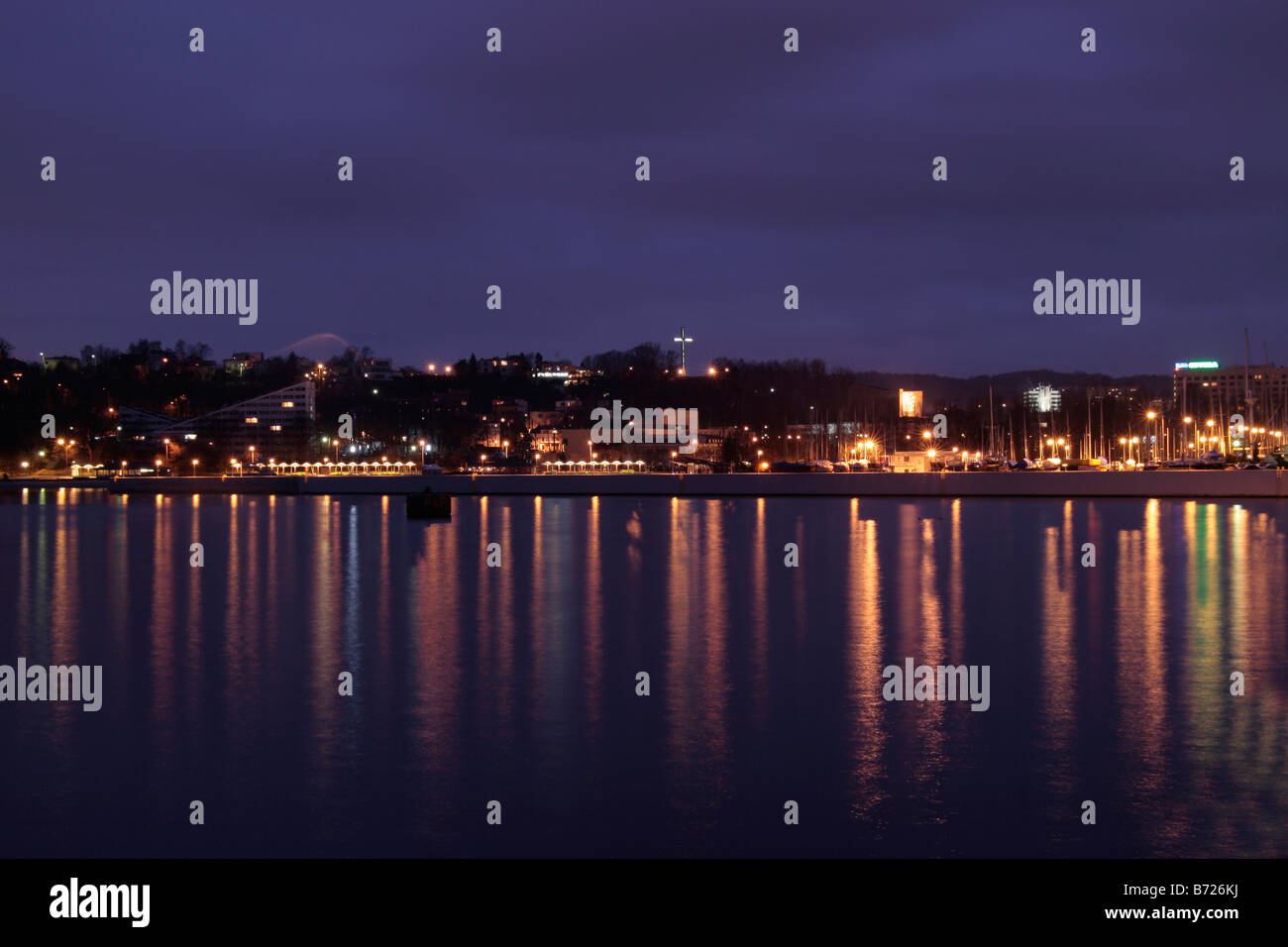 Gdynia Waterfront at night Stock Photo