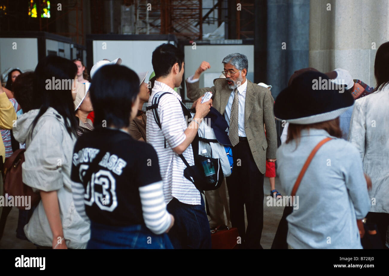 Japanese Tour Guide in Barcelona Stock Photo Alamy