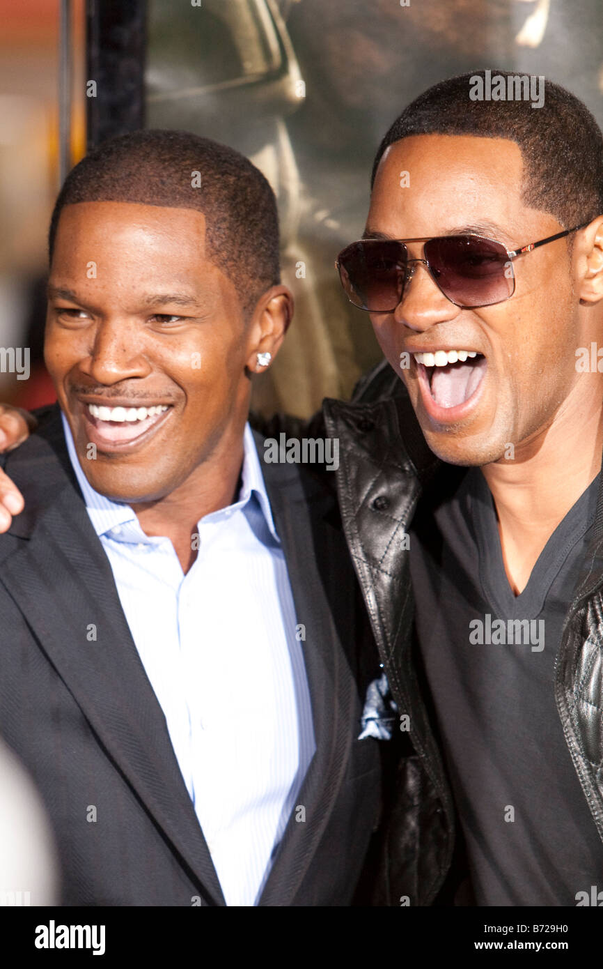 Westwood CA SEPTEMBER 17 Actors Jamie Foxx and Will Smith at the