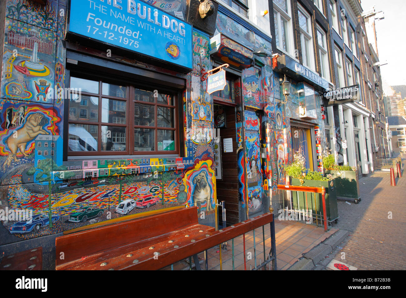 Entrance to the bar 'Bulldog', Amsterdam, Netherlands Stock Photo