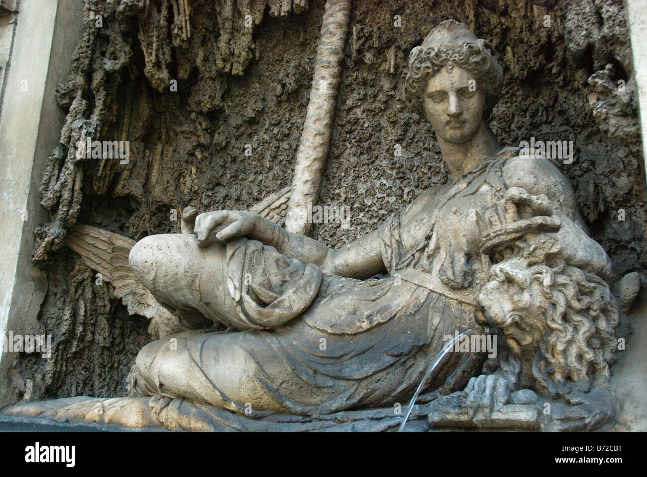 One of the four fountains at the corner of Via Septembre and Via delle Quattro Fontane in central Rome Italy Europe Stock Photo