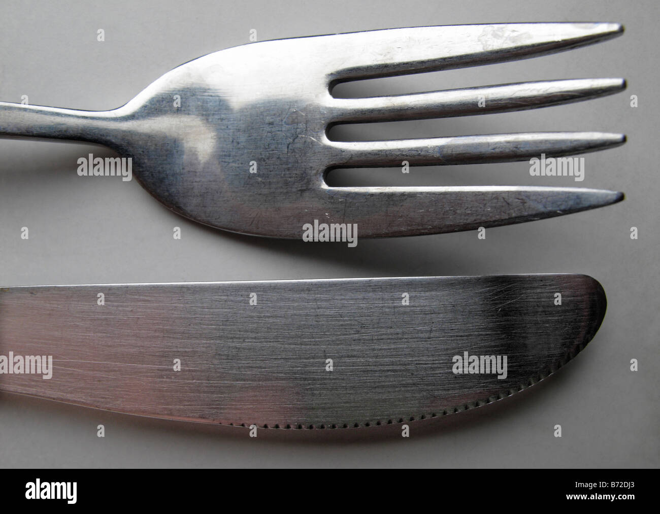 Big knife and fork Stock Photo
