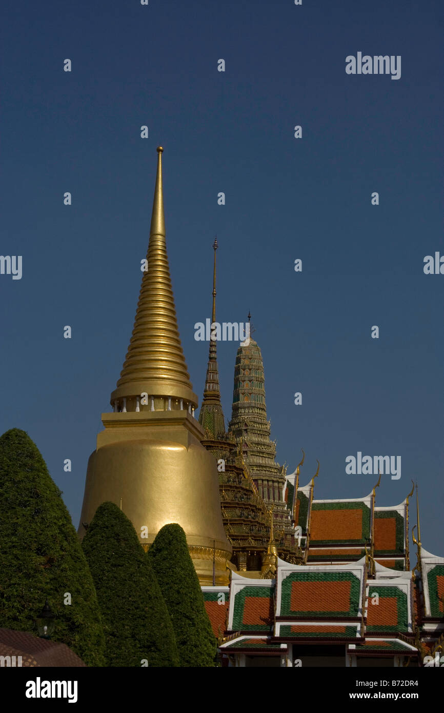 Architecture of The Grand Palace, Phra Borom Maha Ratcha Wang, Bangkok, Thailand Stock Photo