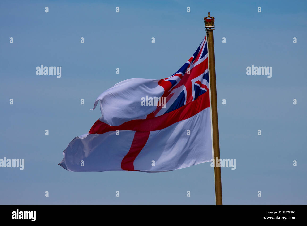 The White Ensign, flag of the British Royal Navy Stock Photo
