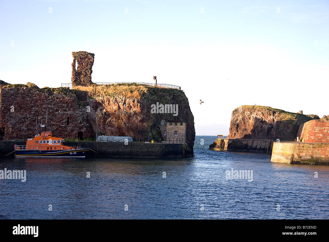 Old castle by harbour.Dunbar East Lothian.Scotland. Stock Photo