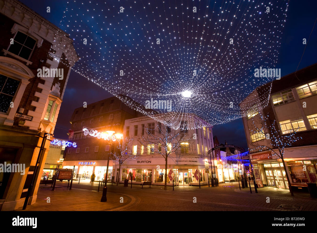 Christmas lights in Gravesend Kent Stock Photo Alamy